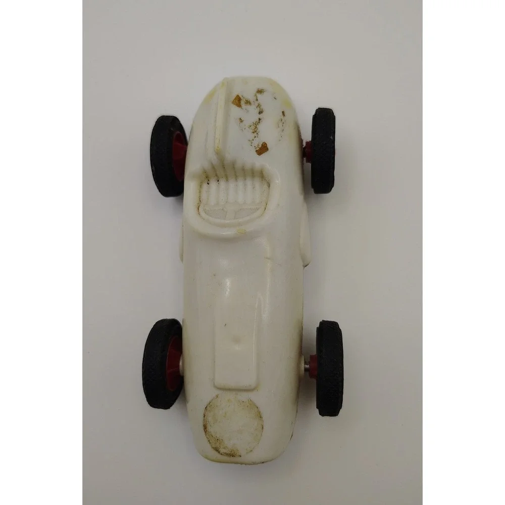 Vintage Eldon Indy Slot Cream‎ Colored Friction Powered Race Car Toy